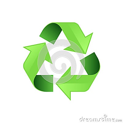 Green Recycling icon for ecology Vector Illustration