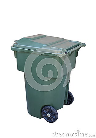 Green Recycling Container Stock Photo