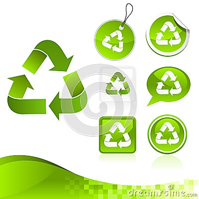 Green Recycling Design Kit Vector Illustration