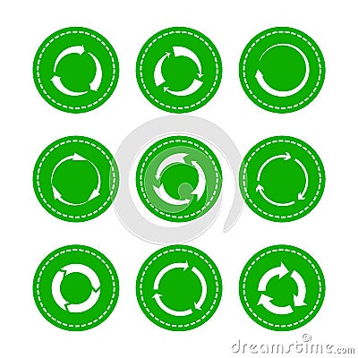 Green recycling round arrows Vector Illustration