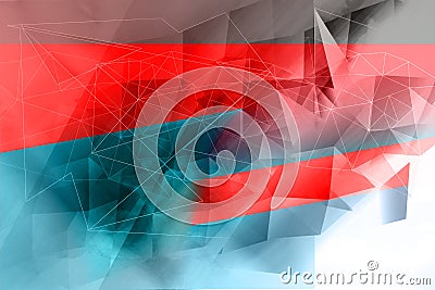 Green and red, abstract, simplistic, 3d background Stock Photo