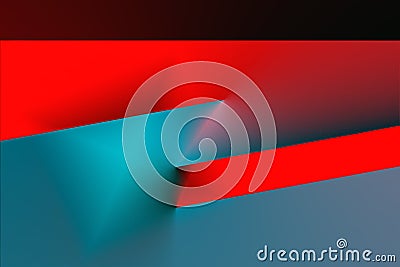 Green and red, abstract, simplistic, 3d background Stock Photo