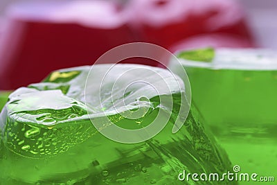 Green and red jello Stock Photo