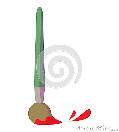 Green and Red Paint Brush Vector Illustration