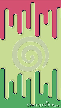 Green and red plastic comb on a green background. Vector Illustration