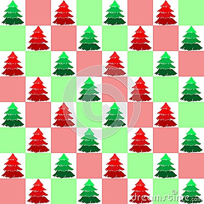 green red simple pine tree pattern background Stock Photo