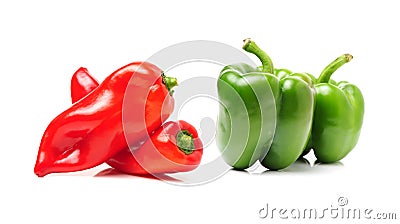 Green and red sweet peppe Stock Photo