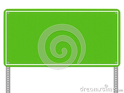 Green reflective road sign isolated Stock Photo