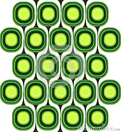 Green Retro Pattern Vector Illustration