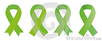 Green ribbon Scoliosis, traumatic brain injury Stock Photo