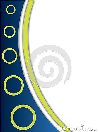 Green rings on blue stripe Vector Illustration