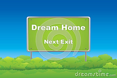 Green road sign Vector Illustration