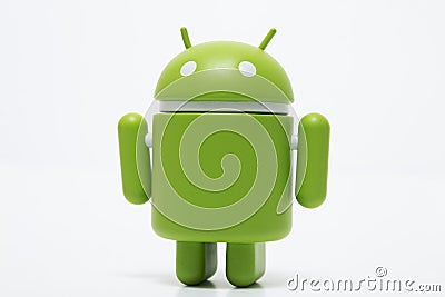 Green robot android Editorial Stock Photo