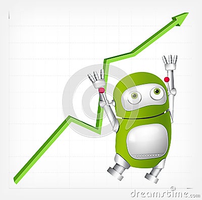 Green Robot Vector Illustration