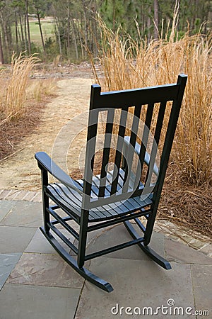 Green rocking chair Stock Photo