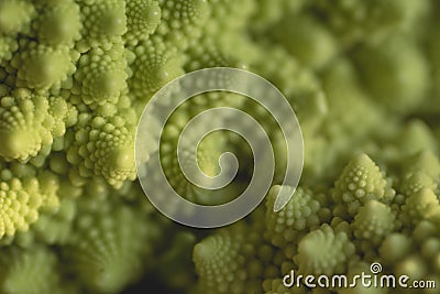 Green romanesco broccoli logarithmic spirals close up Stock Photo