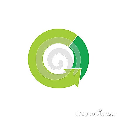 Green rotation arrow circle symbol logo vector Vector Illustration