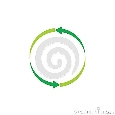 Green rotation arrows logo symbol vector Vector Illustration