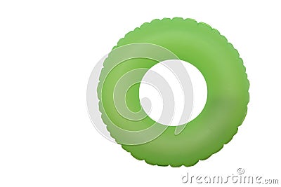 Green rubber ring for swimming pool Stock Photo