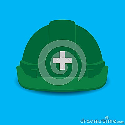 Green Safety helmet icon. Stock Photo