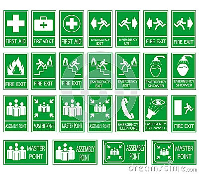 Green safety sign Vector Illustration