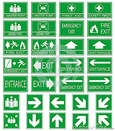 Green safety sign Vector Illustration