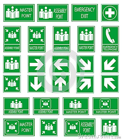 Green safety sign Stock Photo