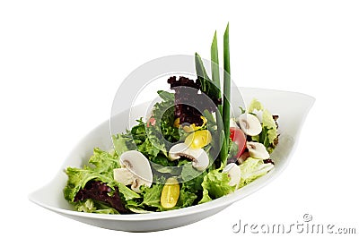 Green salad with mushrooms Stock Photo