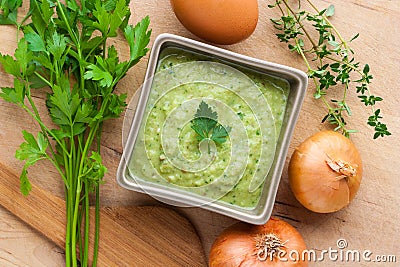 Green sauce Stock Photo