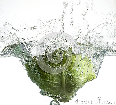 Green savoy cabbage Stock Photo