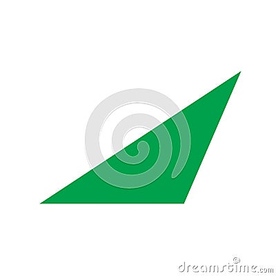 Green scalene triangle basic simple shapes isolated on white background, geometric scalene triangle icon, 2d shape symbol scalene Vector Illustration