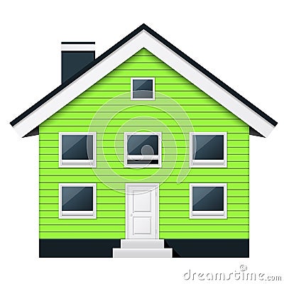 Green scandinavian condominium - suburban townhouse Vector Illustration