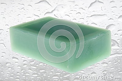 Green scented soaps Stock Photo