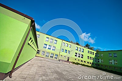 Green school building Stock Photo