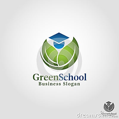 Green School - Nature Education & Outdoor Education Vector Illustration