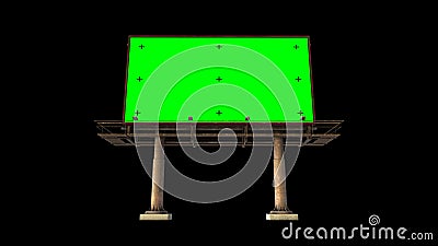 Green screen billboard with chroma key tracking markers Stock Photo