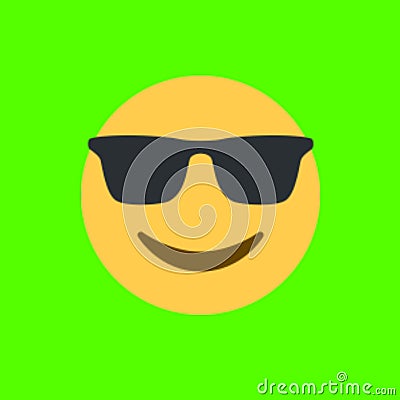 Green Screen Cool Smiley Stock Photo