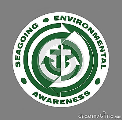 Green Seagoing Environmental Sign Stock Photo