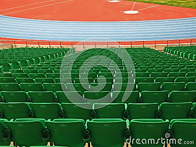 Green seats Stock Photo