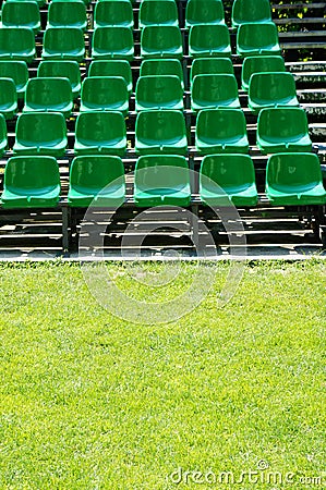 Green seats Stock Photo