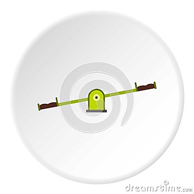 Green seesaw icon circle Vector Illustration