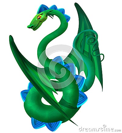 Green serpentine dragon Stock Photo