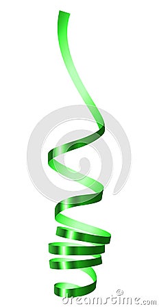 Green serpentine ribbon mockup, realistic style Vector Illustration