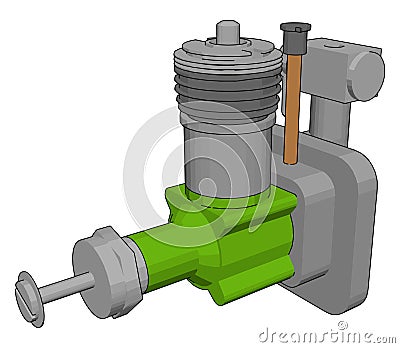 Green sewage sump pump, illustration, vector Vector Illustration