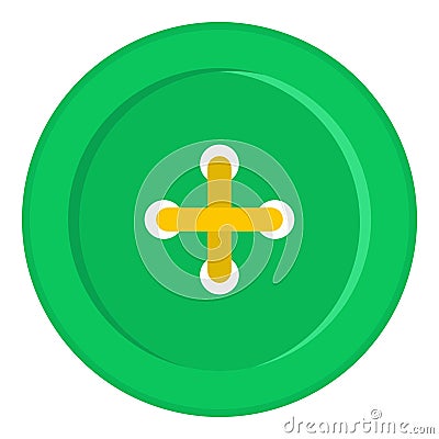 Green sewing button icon isolated Vector Illustration