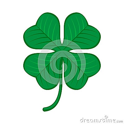 Green shamrock clover icon. Irish symbol of luck. Vector Illustration