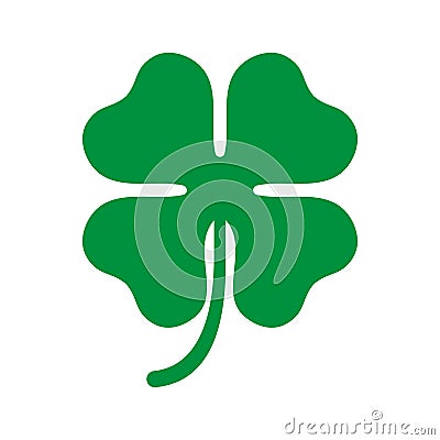 Green shamrock clover icon. Irish symbol of luck. Vector Illustration