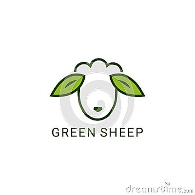 Green sheep Vector Illustration