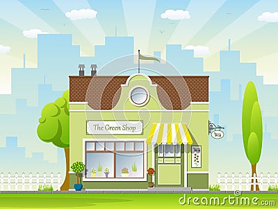 The green shop Vector Illustration
