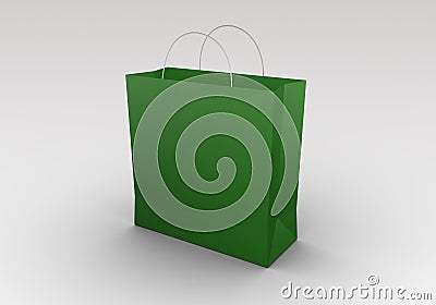 Green shopping bag Stock Photo